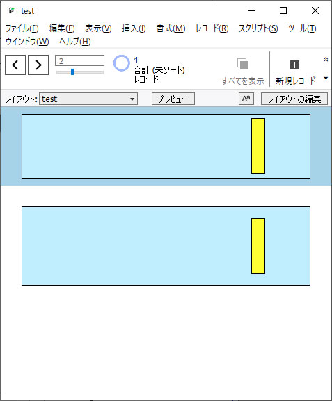 上下方向の拡大がヘッダとボディで元サイズに応じて分散して行われる