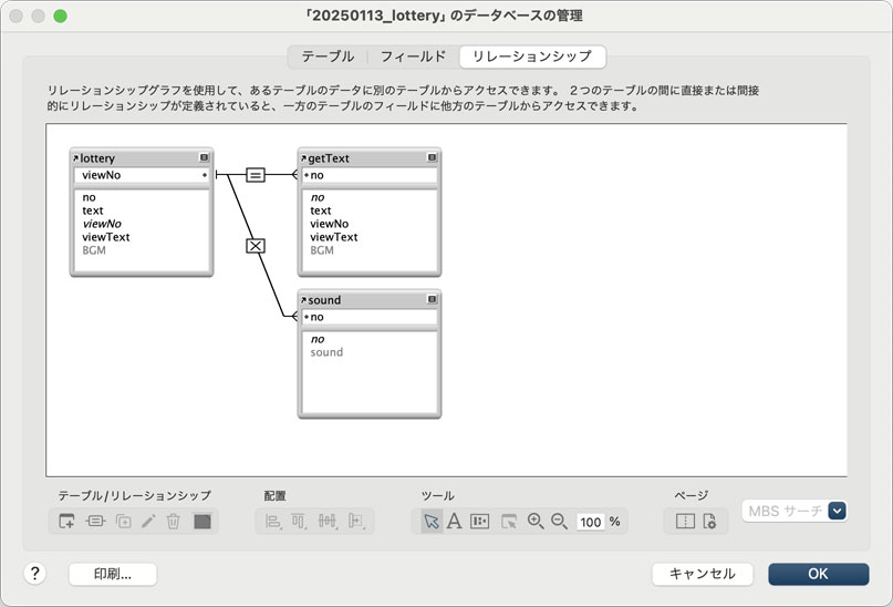 リレーション設定